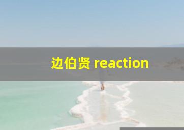 边伯贤 reaction